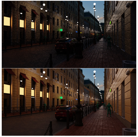 Sem e com Blender Light Tree ativado em tempos de renderização iguais